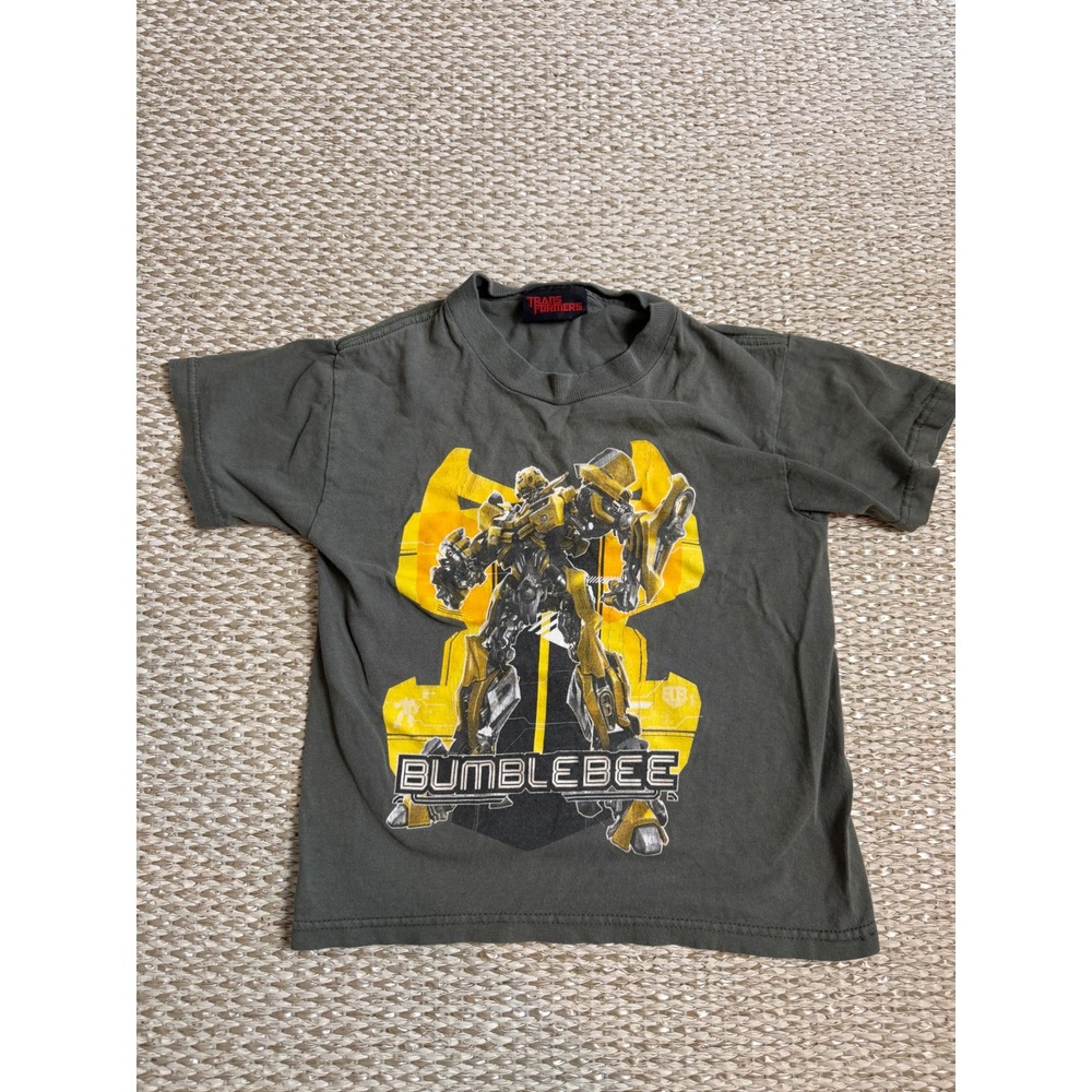Transformers Bumblebee Graphic T-Shirt Kids Size M 5/6 Gray vintage  Hasbro